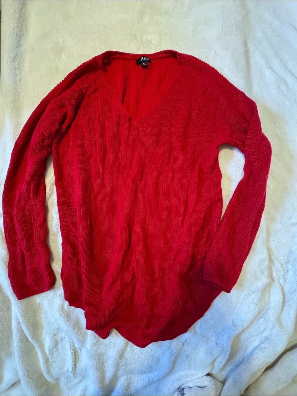 a.n.a Bright Red V-Neck Women's Sweater
